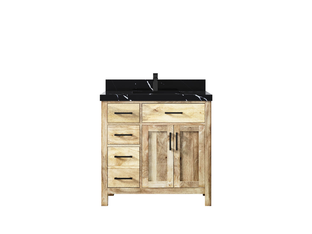Malibu Mango Wood 36" W x 22" D Center Sink Vanity for a Luxe Bathroom Look