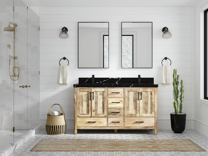 Malibu Mango Wood 60 in. W x 22 in. D Double Sink Bathroom Vanity - photo 18