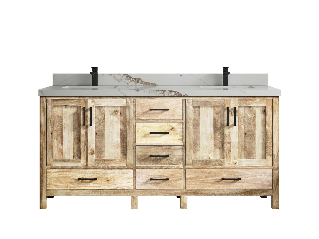 Malibu Mango Wood 72 in. W x 22 in. D Double Sink Bathroom Vanity