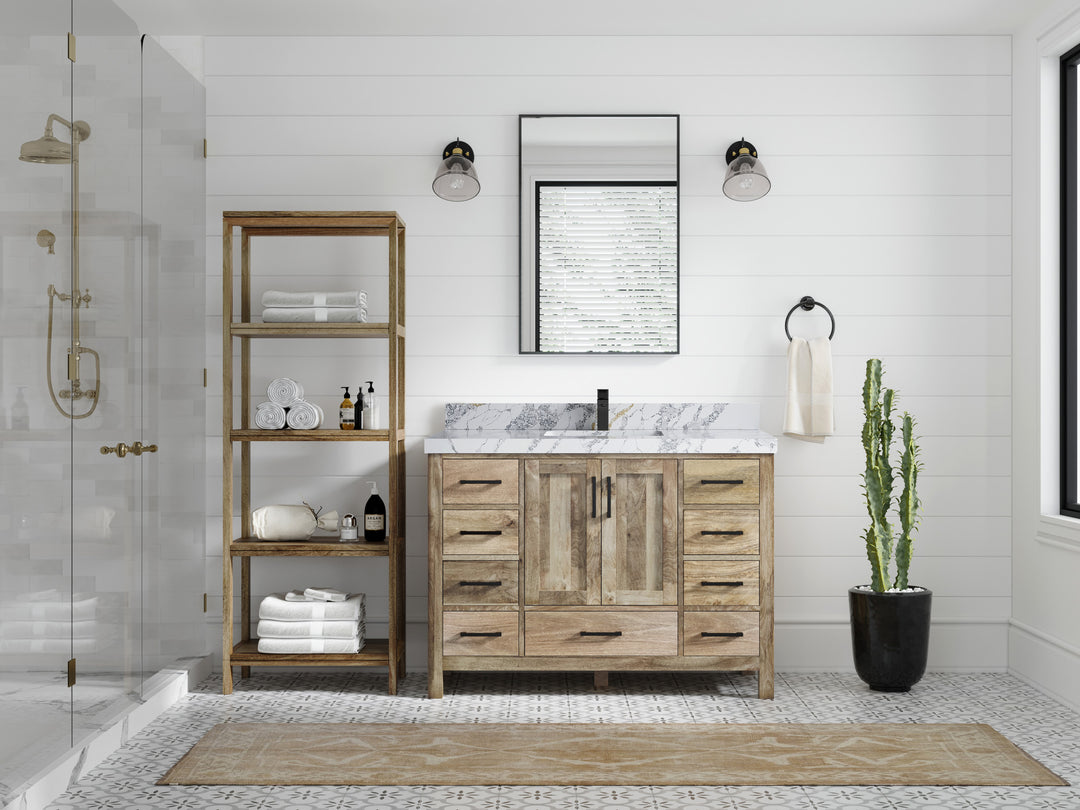 Malibu Mango Wood 48 in. W x 22 in. D Single Sink Bathroom Vanity