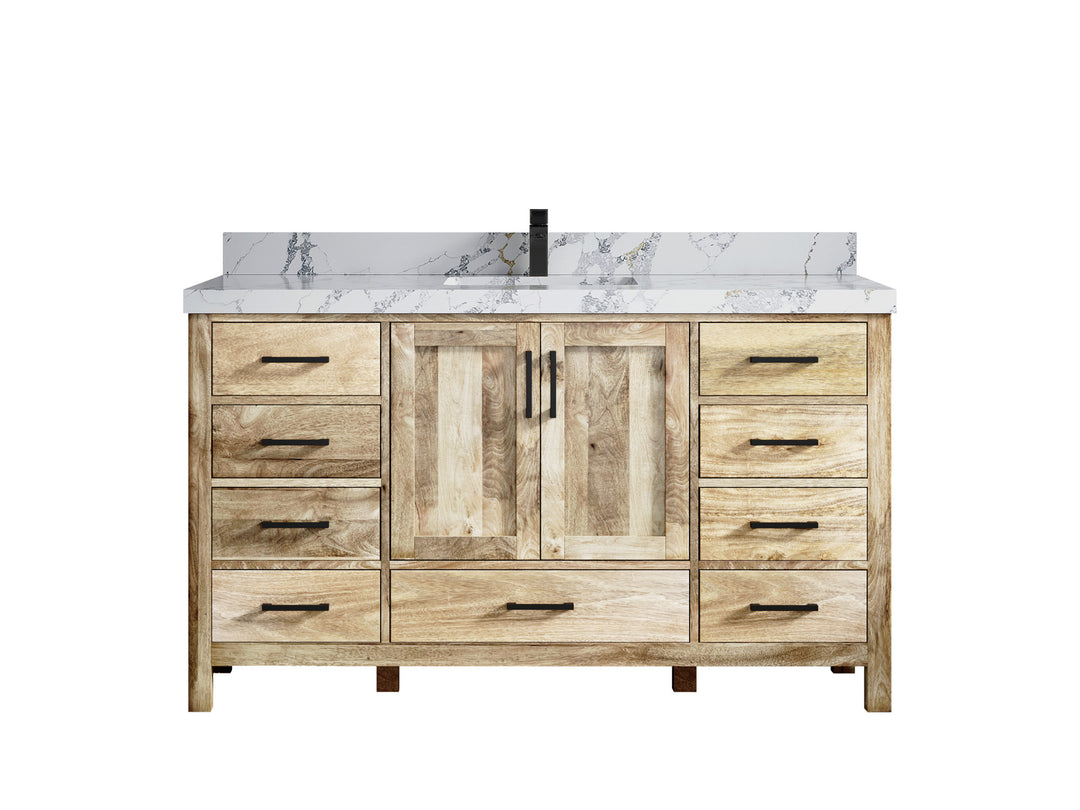 Malibu Mango Wood 60 in. W x 22 in. D Single Sink Bathroom Vanity