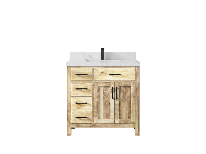 Malibu Mango Wood 36" W x 22" D Center Sink Vanity for a Luxe Bathroom Look - photo 27
