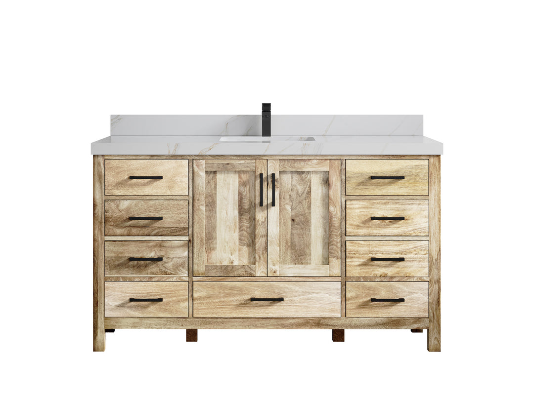 Malibu Mango Wood 60 in. W x 22 in. D Single Sink Bathroom Vanity