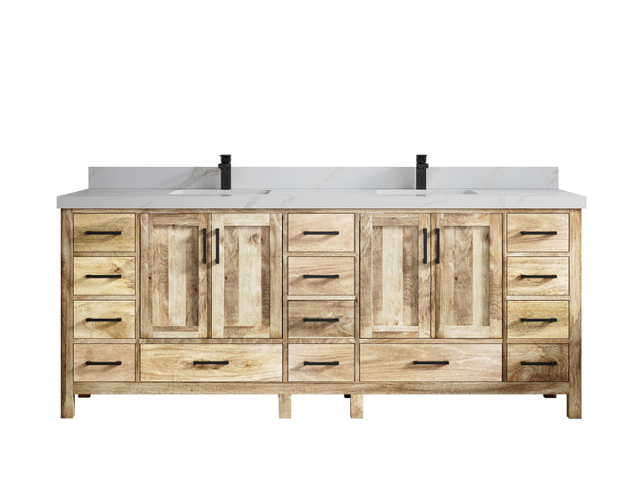 Malibu Mango Wood 84 in. W x 22 in. D Double Sink Bathroom Vanity - photo 27