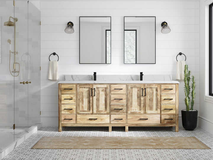 Malibu Mango Wood 84 in. W x 22 in. D Double Sink Bathroom Vanity - photo 34
