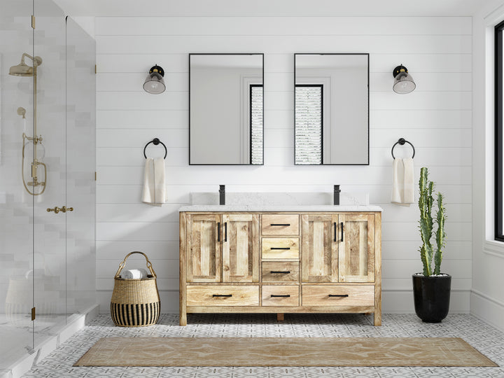 Malibu Mango Wood 60 in. W x 22 in. D Double Sink Bathroom Vanity - photo 36