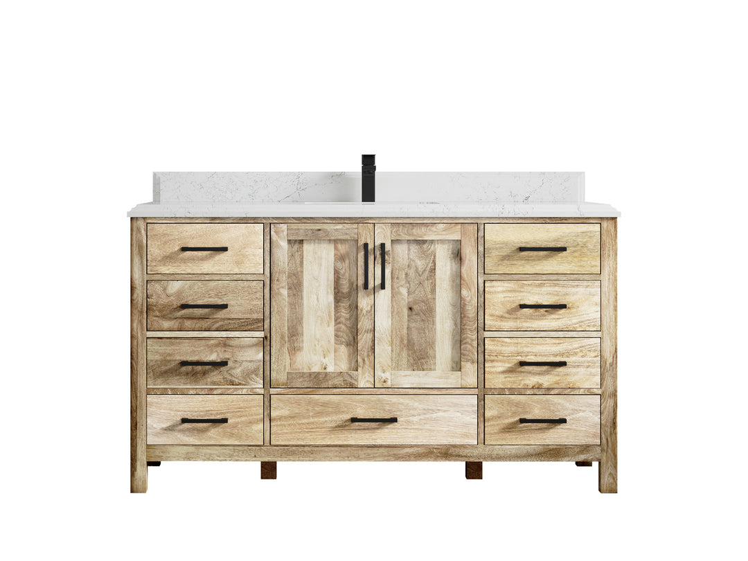 Malibu Mango Wood 60 in. W x 22 in. D Single Sink Bathroom Vanity