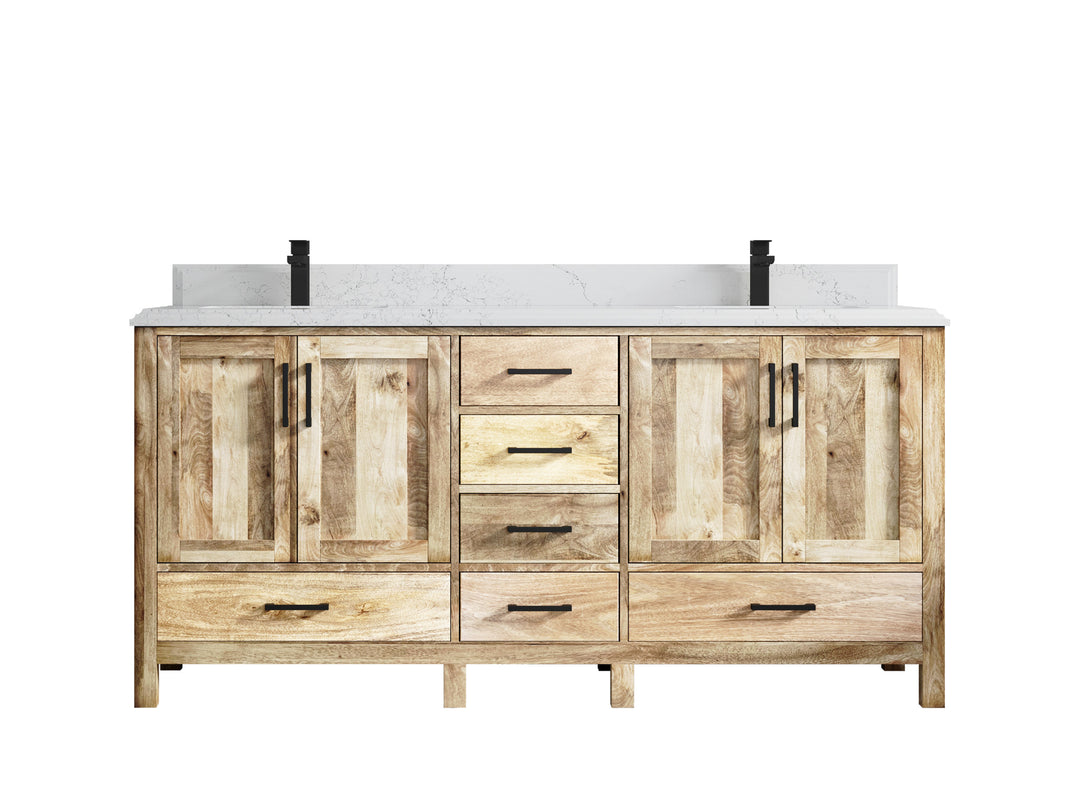 Malibu Mango Wood 72 in. W x 22 in. D Double Sink Bathroom Vanity