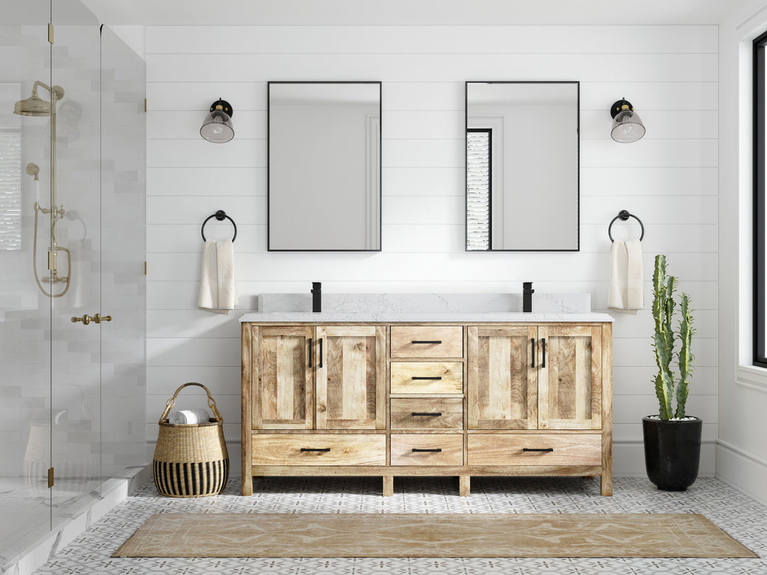 Malibu Mango Wood 72 in. W x 22 in. D Double Sink Bathroom Vanity