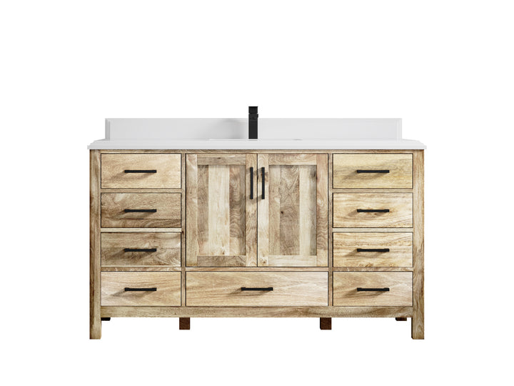 Malibu Mango Wood 60 in. W x 22 in. D Single Sink Bathroom Vanity - photo 37