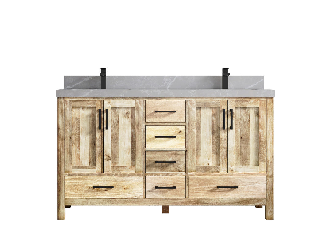 Malibu Mango Wood 60 in. W x 22 in. D Double Sink Bathroom Vanity