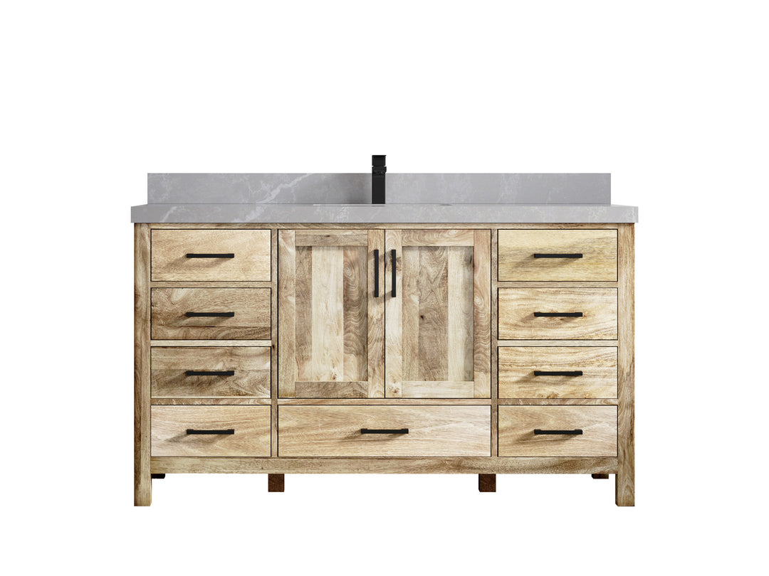 Malibu Mango Wood 60 in. W x 22 in. D Single Sink Bathroom Vanity