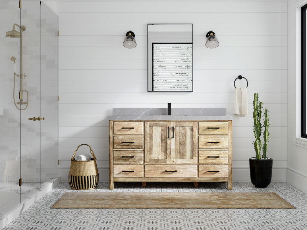 Malibu Mango Wood 60 in. W x 22 in. D Single Sink Bathroom Vanity