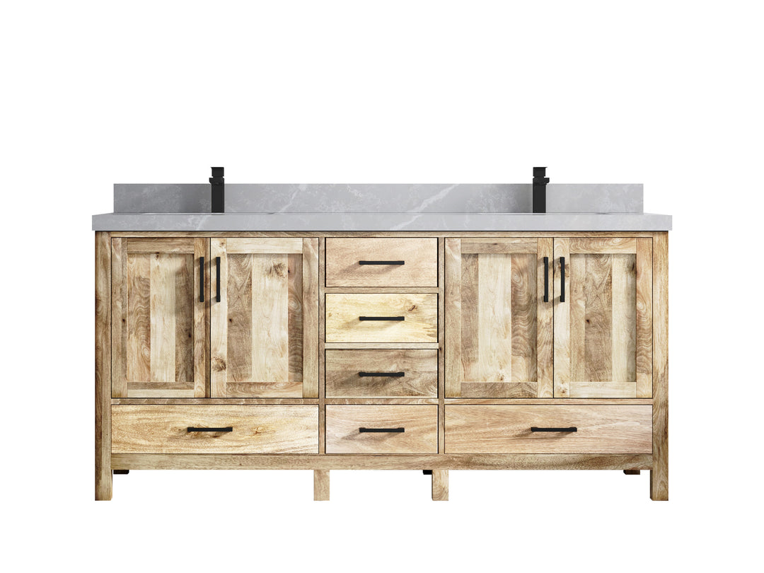 Malibu Mango Wood 72 in. W x 22 in. D Double Sink Bathroom Vanity