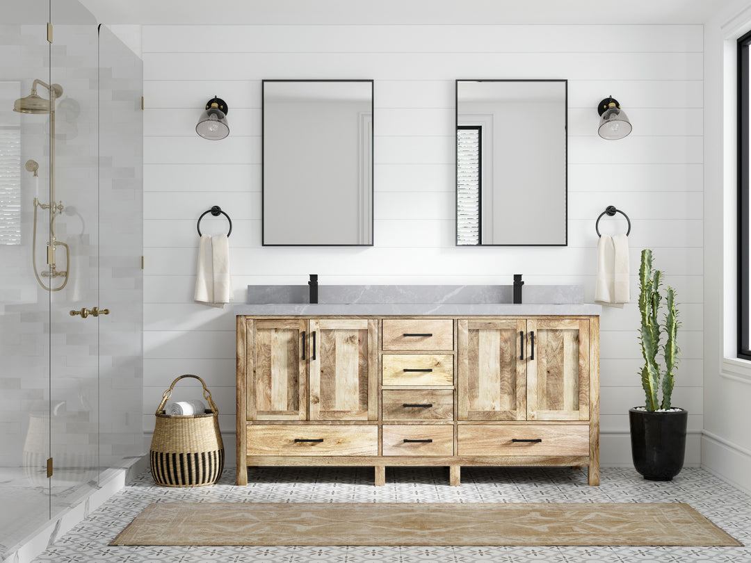 Malibu Mango Wood 72 in. W x 22 in. D Double Sink Bathroom Vanity