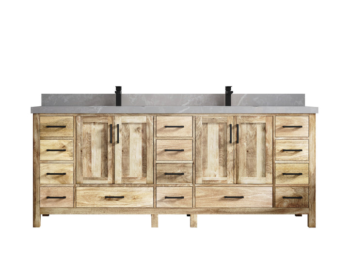 Malibu Mango Wood 84 in. W x 22 in. D Double Sink Bathroom Vanity - photo 41