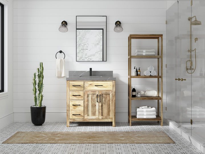 Malibu Mango Wood 36" W x 22" D Center Sink Vanity for a Luxe Bathroom Look - photo 44