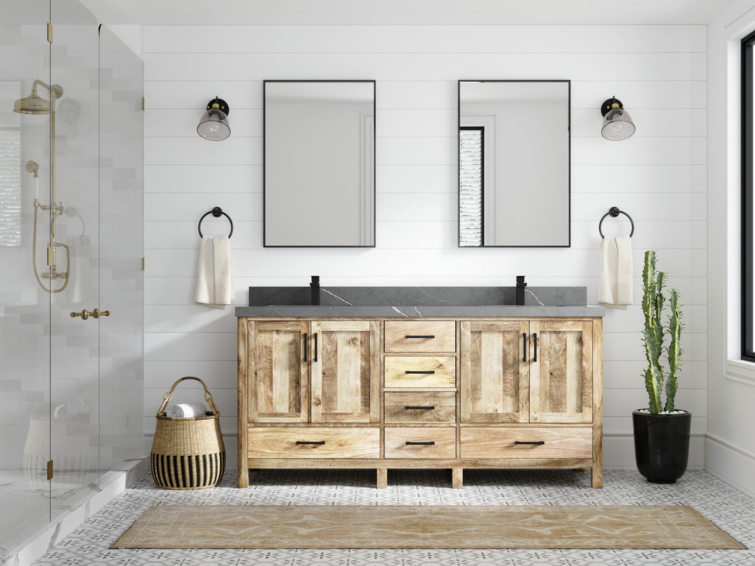 Malibu Mango Wood 72 in. W x 22 in. D Double Sink Bathroom Vanity