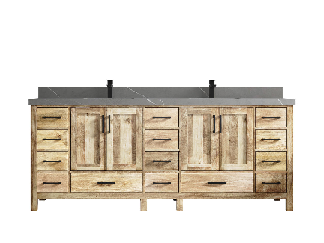 Malibu Mango Wood 84 in. W x 22 in. D Double Sink Bathroom Vanity