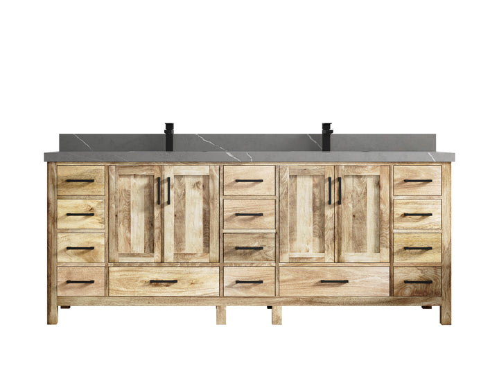 Malibu Mango Wood 84 in. W x 22 in. D Double Sink Bathroom Vanity - photo 43