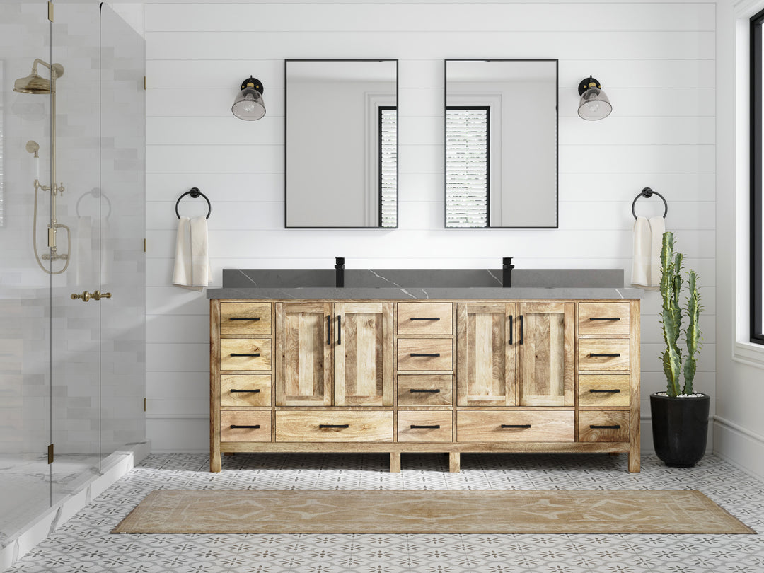 Malibu Mango Wood 84 in. W x 22 in. D Double Sink Bathroom Vanity