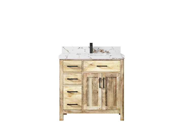 Malibu Mango Wood 36" W x 22" D Center Sink Vanity for a Luxe Bathroom Look - photo 45