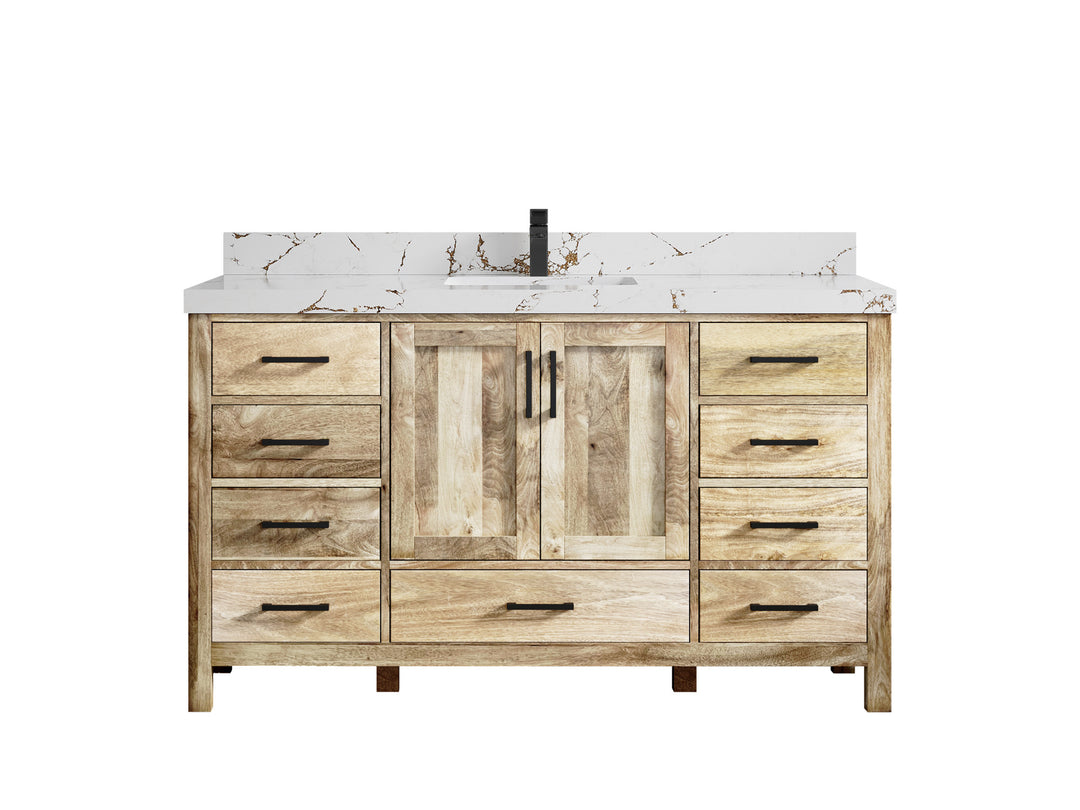 Malibu Mango Wood 60 in. W x 22 in. D Single Sink Bathroom Vanity
