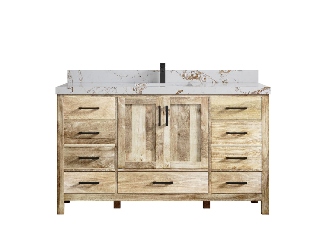 Malibu Mango Wood 60 in. W x 22 in. D Single Sink Bathroom Vanity