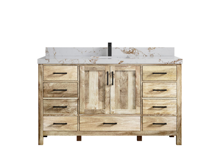 Malibu Mango Wood 60 in. W x 22 in. D Single Sink Bathroom Vanity - photo 47