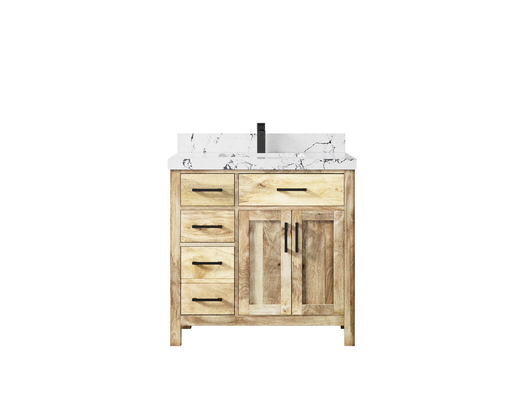 Malibu Mango Wood 36" W x 22" D Center Sink Vanity for a Luxe Bathroom Look