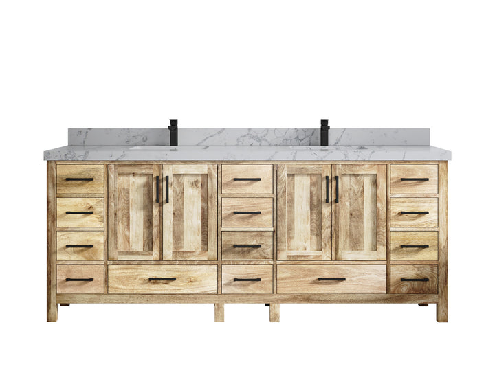 Malibu Mango Wood 84 in. W x 22 in. D Double Sink Bathroom Vanity - photo 13