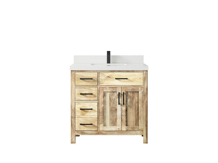 Malibu Mango Wood 36" W x 22" D Center Sink Vanity for a Luxe Bathroom Look - photo 15