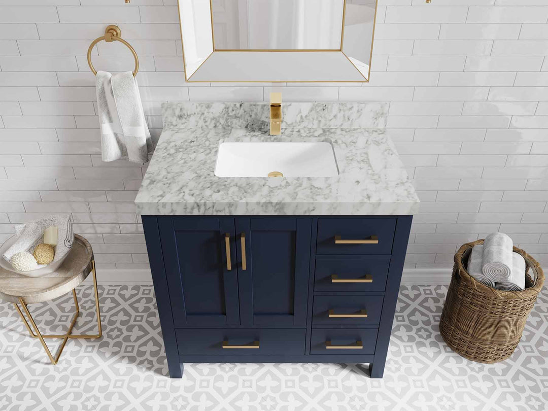 Malibu 36 in. W x 22 in. D Bathroom Vanity Center Sink