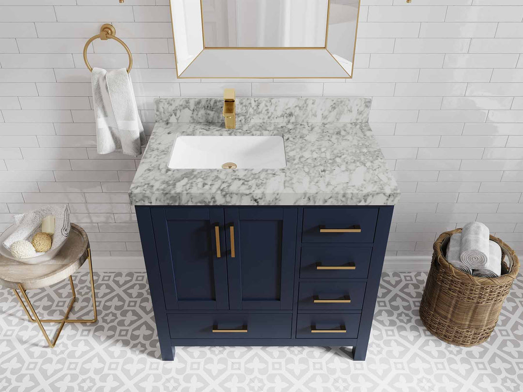 Malibu 36 in. W x 22 in. D Left Offset Sink Bathroom Vanity
