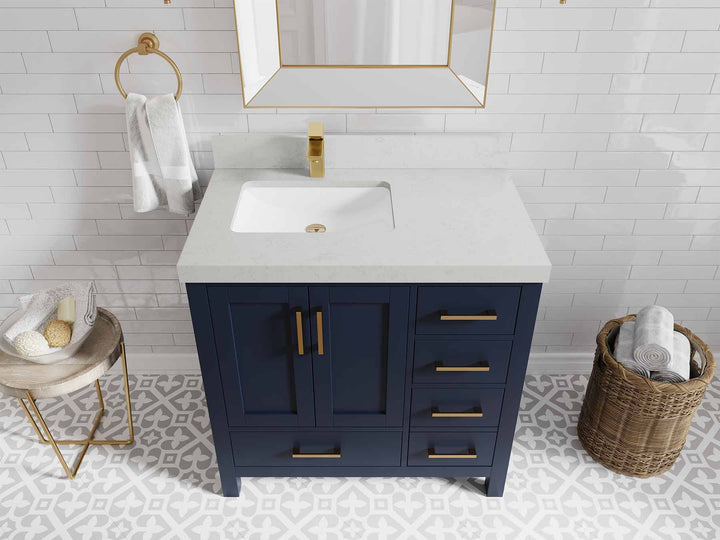 Malibu 36 in. W x 22 in. D Left Offset Sink Bathroom Vanity - photo 12