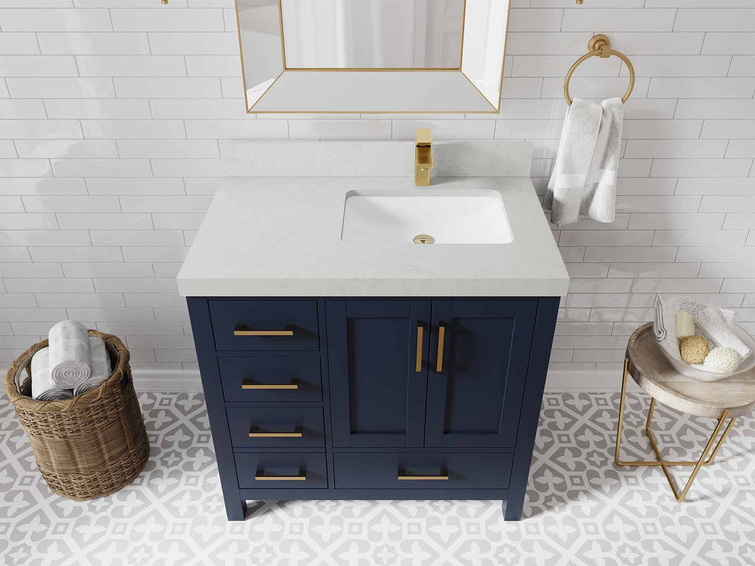 Malibu 36 in. W x 22 in. D Right Offset Sink Bathroom Vanity
