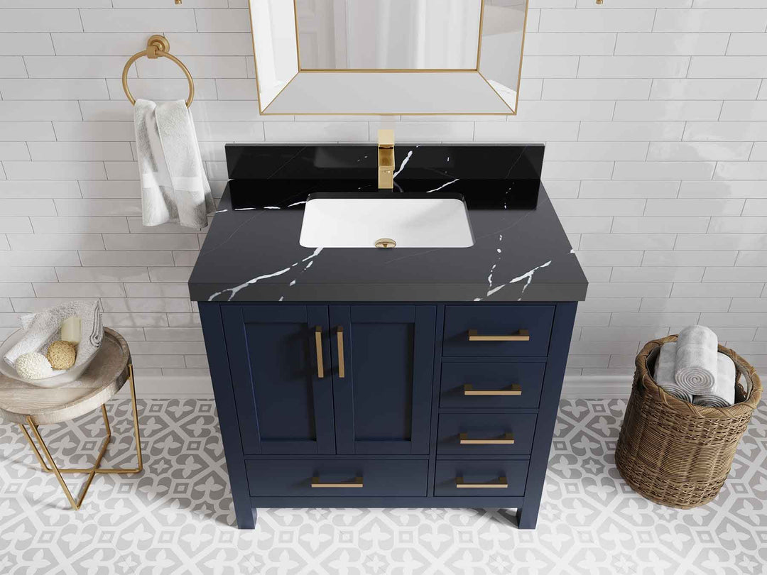 Malibu 36 in. W x 22 in. D Bathroom Vanity Center Sink