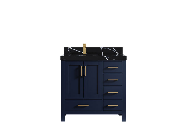 Malibu 36 in. W x 22 in. D Left Offset Sink Bathroom Vanity - photo 9