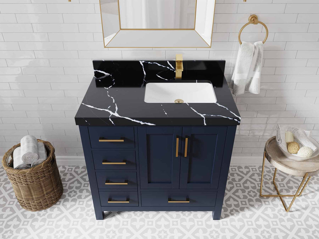 Malibu 36 in. W x 22 in. D Right Offset Sink Bathroom Vanity