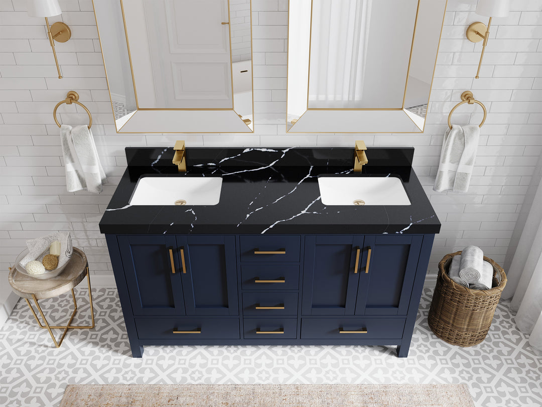 Malibu 60 in. W x 22 in. D Double Sink Bathroom Vanity