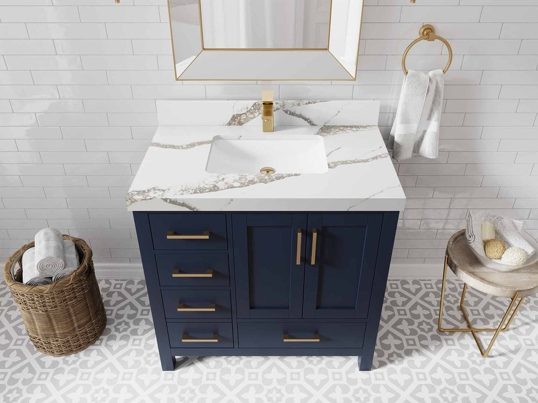 Malibu 36 in. W x 22 in. D Bathroom Vanity Center Sink 2
