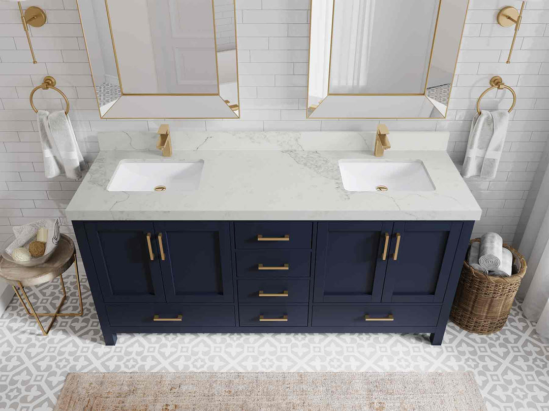 Malibu 72 in. W x 22 in. D Double Sink Bathroom Vanity
