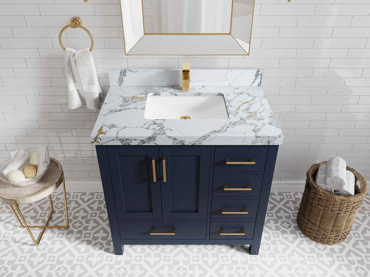 Malibu 36 in. W x 22 in. D Bathroom Vanity Center Sink - photo 20