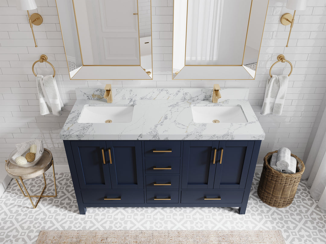 Malibu 60 in. W x 22 in. D Double Sink Bathroom Vanity