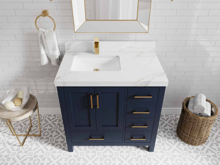 Malibu 36 in. W x 22 in. D Left Offset Sink Bathroom Vanity - photo 22