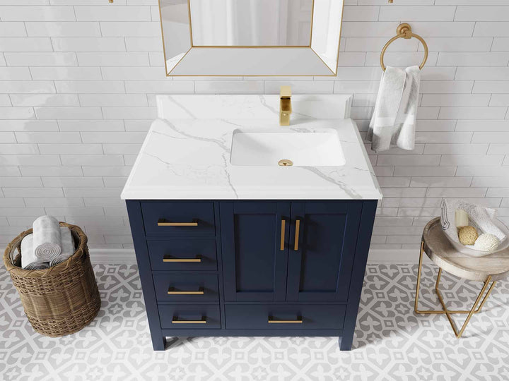 Malibu 36 in. W x 22 in. D Right Offset Sink Bathroom Vanity - photo 24