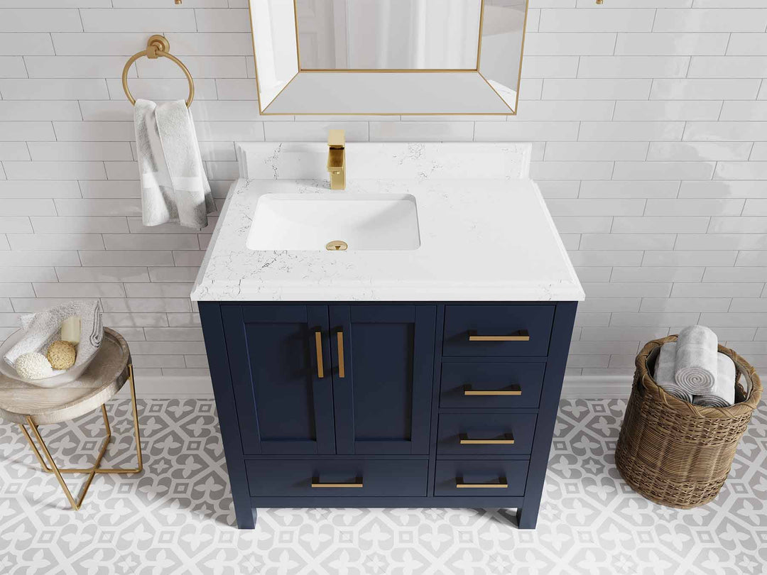 Malibu 36 in. W x 22 in. D Left Offset Sink Bathroom Vanity