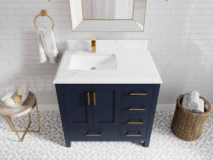 Malibu 36 in. W x 22 in. D Left Offset Sink Bathroom Vanity - photo 26