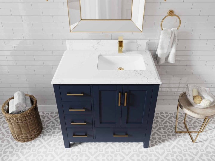 Malibu 36 in. W x 22 in. D Right Offset Sink Bathroom Vanity - photo 26