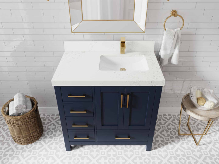 Malibu 36 in. W x 22 in. D Right Offset Sink Bathroom Vanity - photo 30